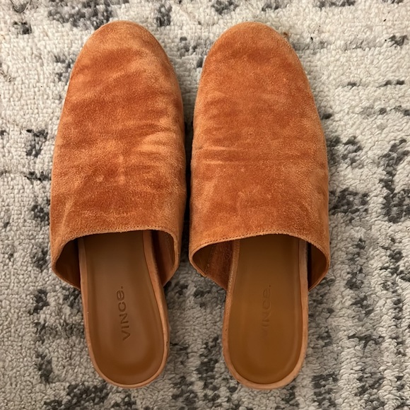 Vince suede backless slides in camel - Picture 3 of 4